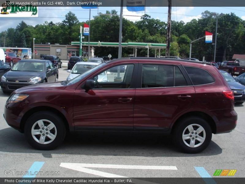 Dark Cherry / Beige 2009 Hyundai Santa Fe GLS 4WD