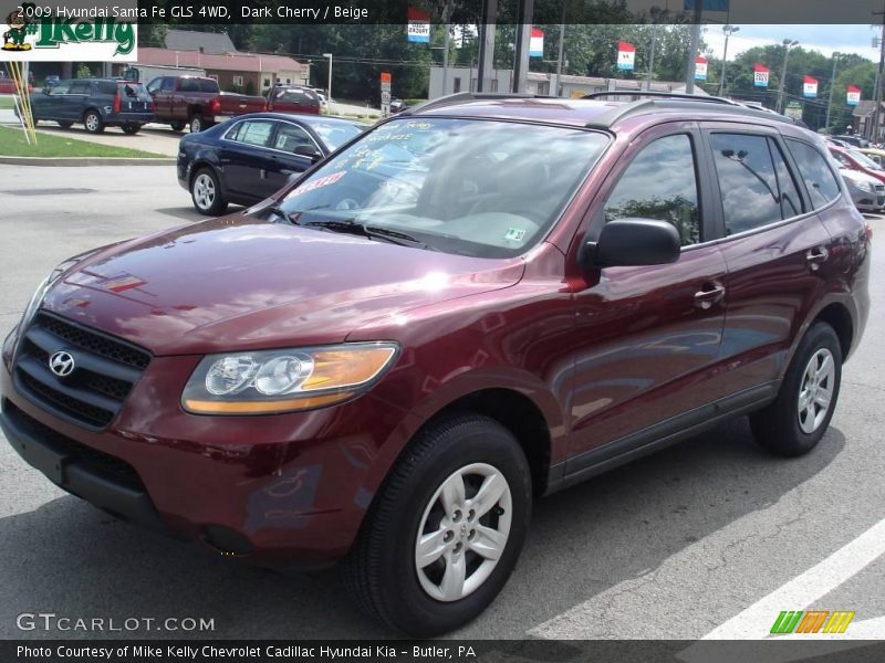 Dark Cherry / Beige 2009 Hyundai Santa Fe GLS 4WD