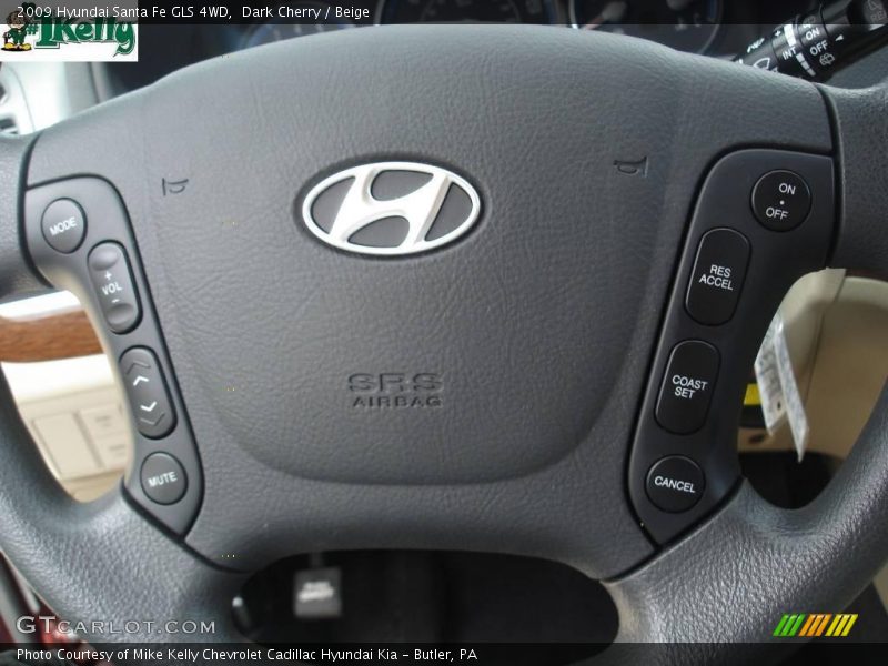 Dark Cherry / Beige 2009 Hyundai Santa Fe GLS 4WD