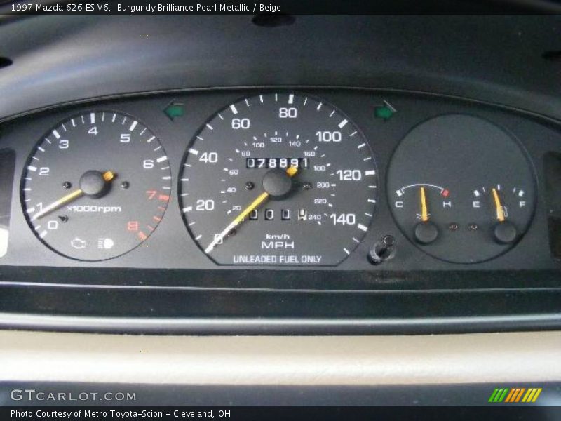 Burgundy Brilliance Pearl Metallic / Beige 1997 Mazda 626 ES V6