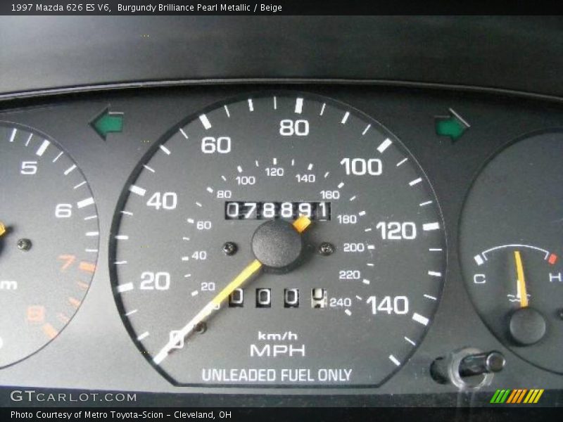 Burgundy Brilliance Pearl Metallic / Beige 1997 Mazda 626 ES V6