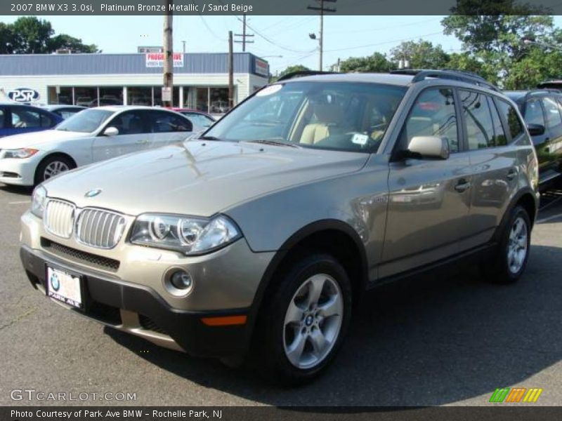 Platinum Bronze Metallic / Sand Beige 2007 BMW X3 3.0si