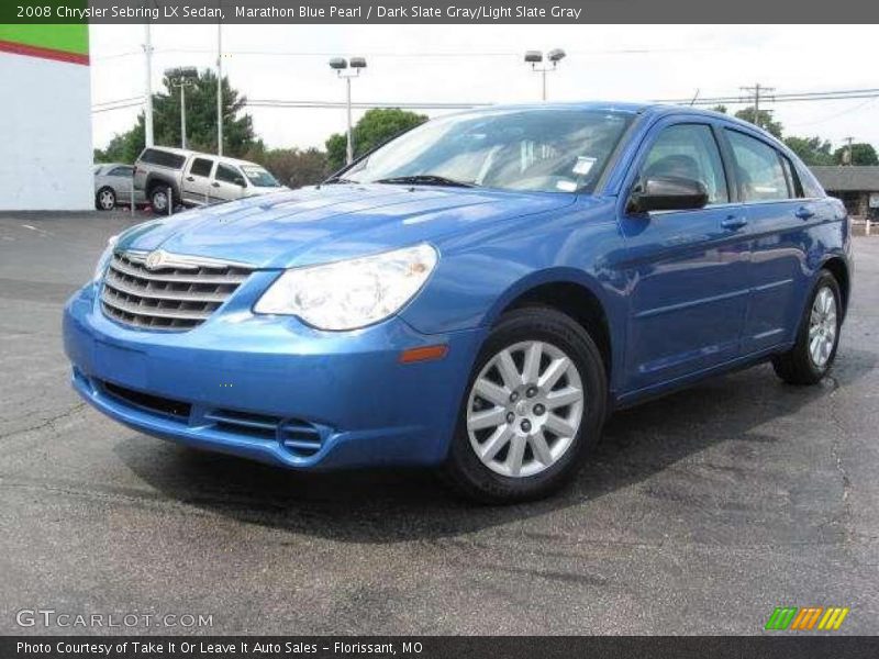 Marathon Blue Pearl / Dark Slate Gray/Light Slate Gray 2008 Chrysler Sebring LX Sedan