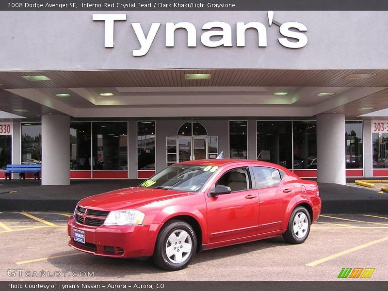 Inferno Red Crystal Pearl / Dark Khaki/Light Graystone 2008 Dodge Avenger SE