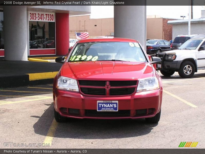Inferno Red Crystal Pearl / Dark Khaki/Light Graystone 2008 Dodge Avenger SE