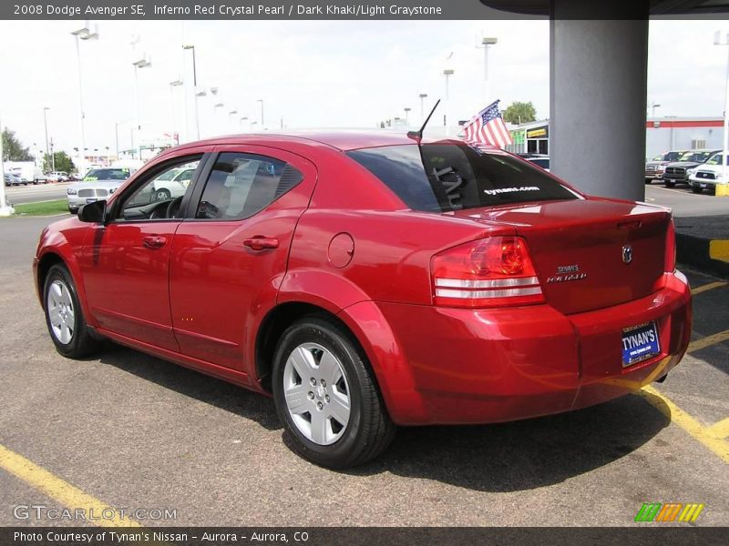 Inferno Red Crystal Pearl / Dark Khaki/Light Graystone 2008 Dodge Avenger SE