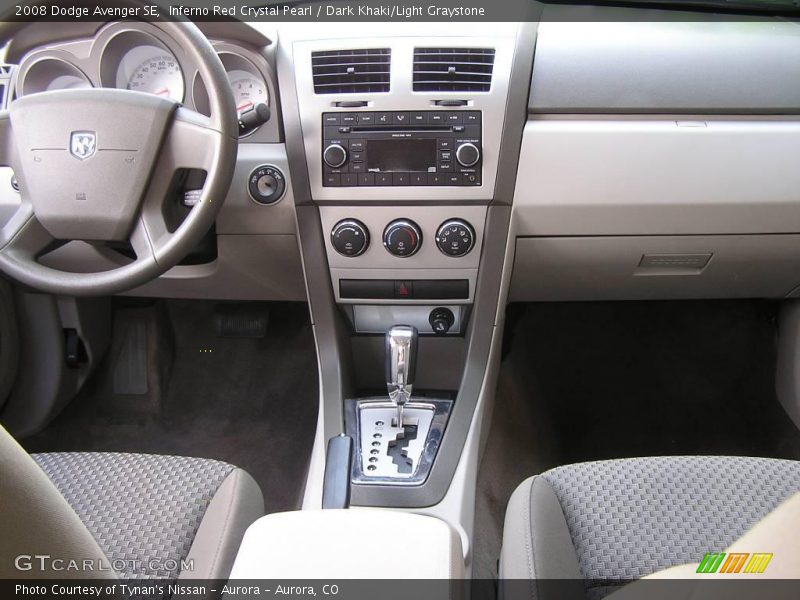 Inferno Red Crystal Pearl / Dark Khaki/Light Graystone 2008 Dodge Avenger SE