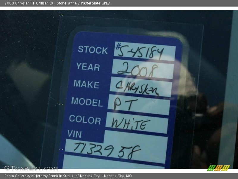 Stone White / Pastel Slate Gray 2008 Chrysler PT Cruiser LX