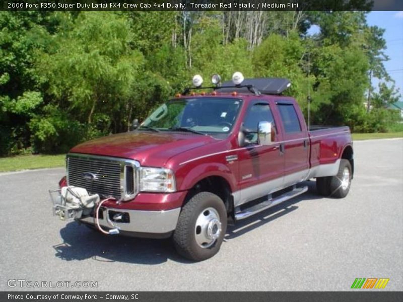 Toreador Red Metallic / Medium Flint 2006 Ford F350 Super Duty Lariat FX4 Crew Cab 4x4 Dually