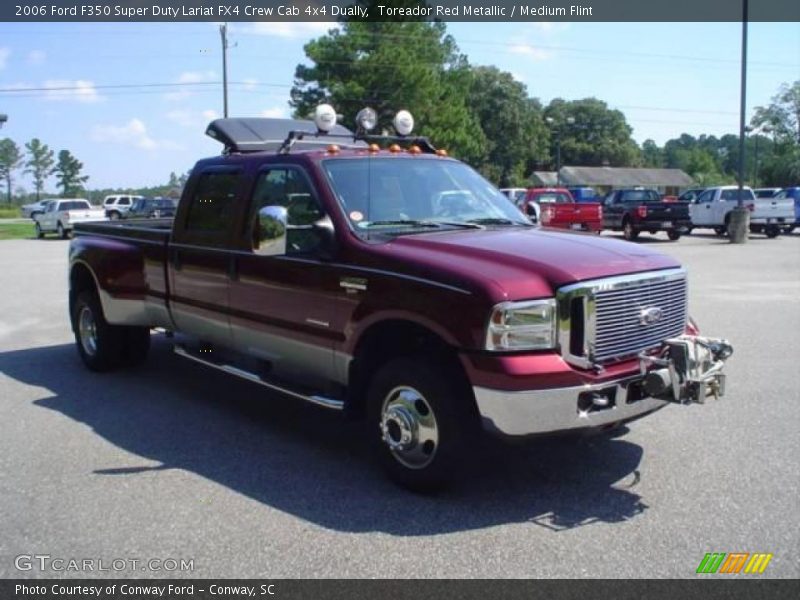 Toreador Red Metallic / Medium Flint 2006 Ford F350 Super Duty Lariat FX4 Crew Cab 4x4 Dually