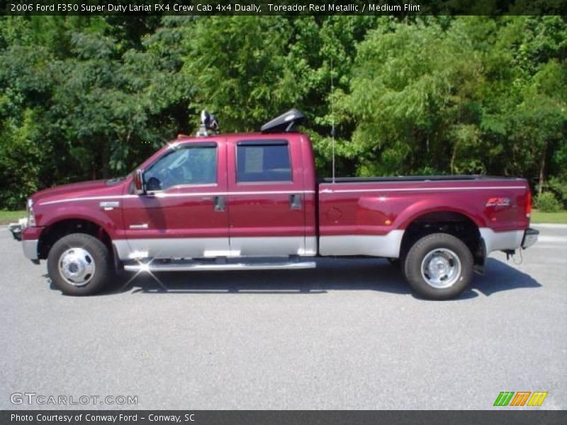Toreador Red Metallic / Medium Flint 2006 Ford F350 Super Duty Lariat FX4 Crew Cab 4x4 Dually