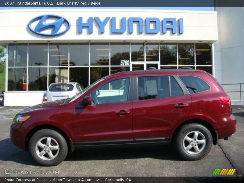 Dark Cherry Red / Beige 2007 Hyundai Santa Fe GLS