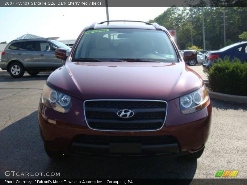 Dark Cherry Red / Beige 2007 Hyundai Santa Fe GLS