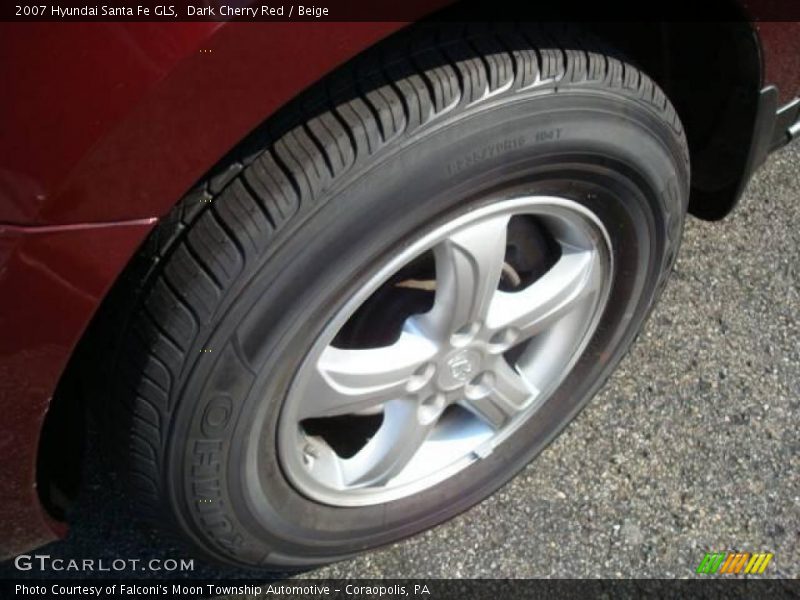 Dark Cherry Red / Beige 2007 Hyundai Santa Fe GLS