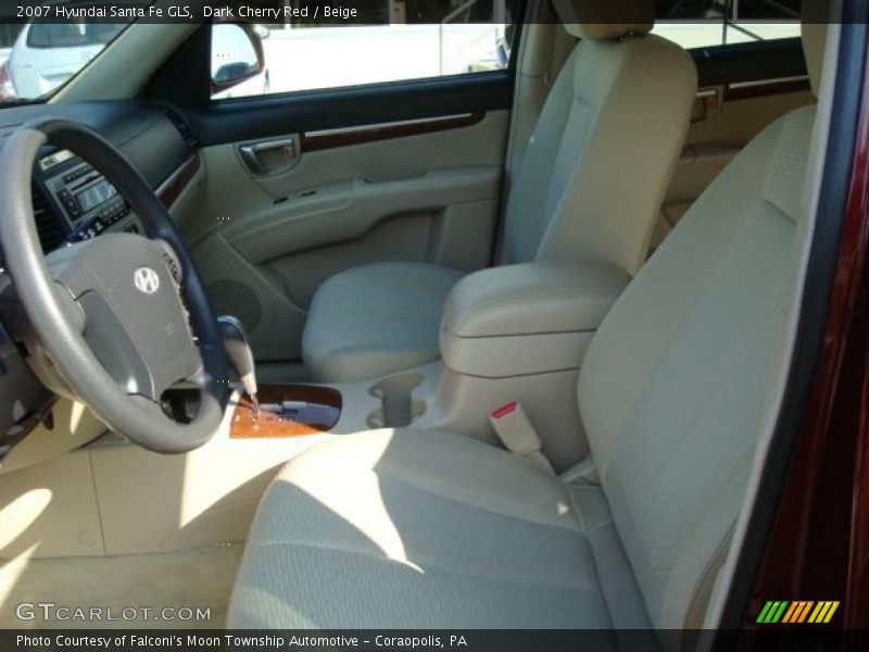 Dark Cherry Red / Beige 2007 Hyundai Santa Fe GLS