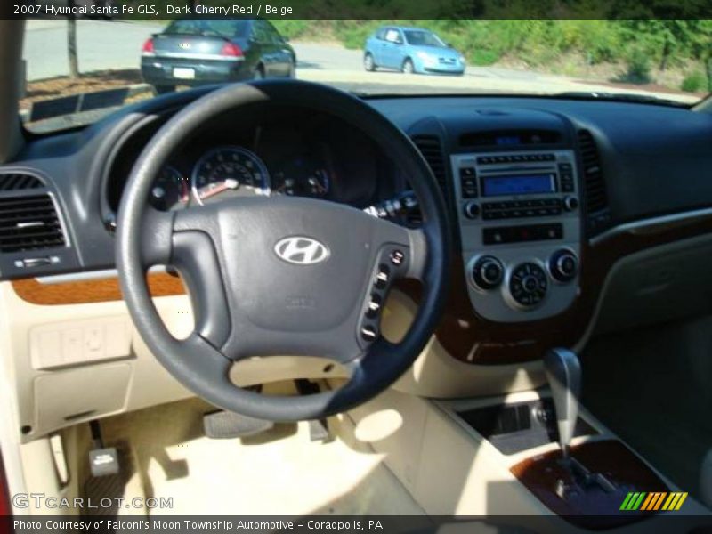 Dark Cherry Red / Beige 2007 Hyundai Santa Fe GLS