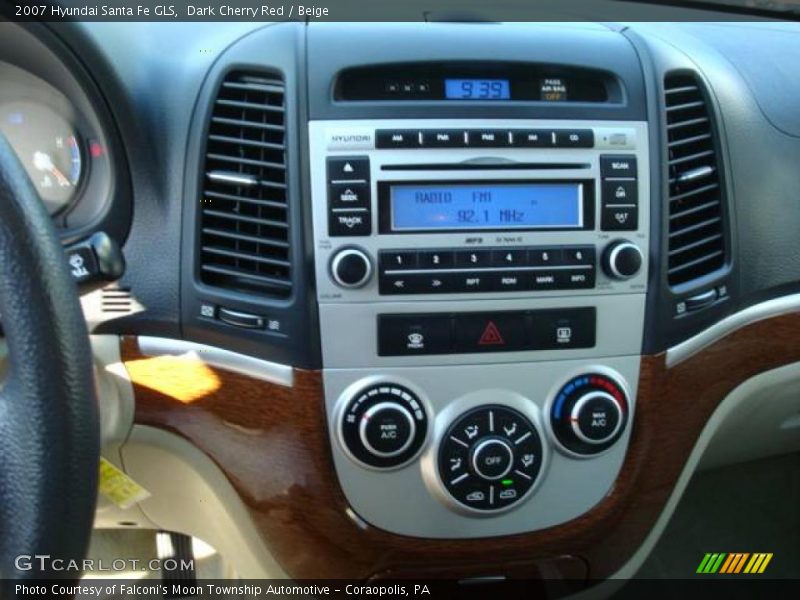 Dark Cherry Red / Beige 2007 Hyundai Santa Fe GLS