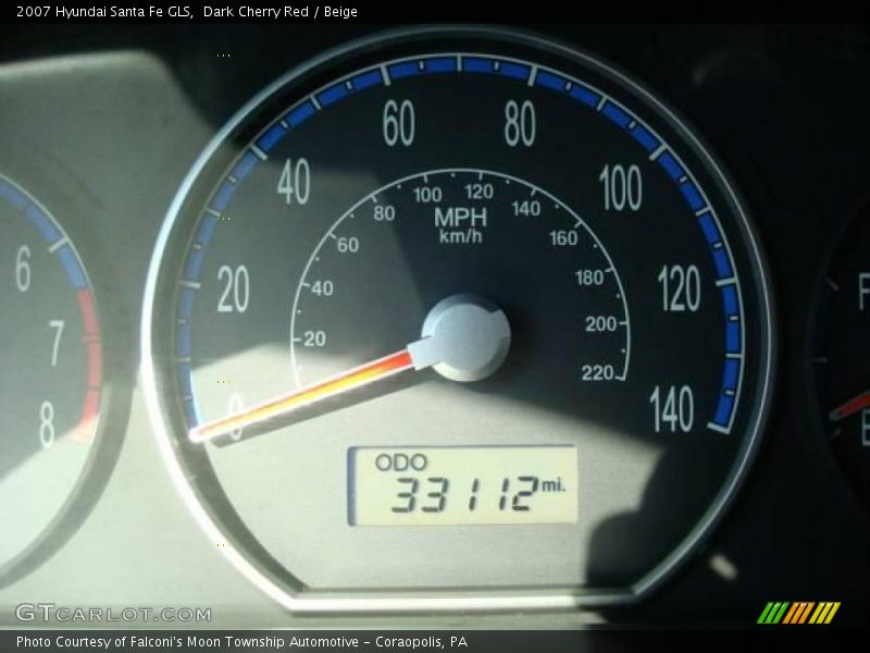 Dark Cherry Red / Beige 2007 Hyundai Santa Fe GLS