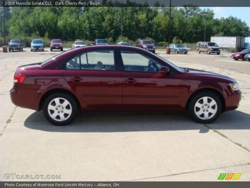 Dark Cherry Red / Beige 2008 Hyundai Sonata GLS