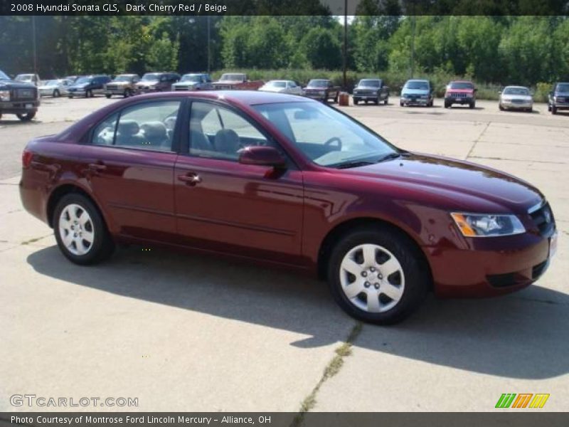 Dark Cherry Red / Beige 2008 Hyundai Sonata GLS