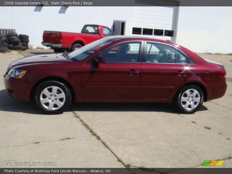 Dark Cherry Red / Beige 2008 Hyundai Sonata GLS