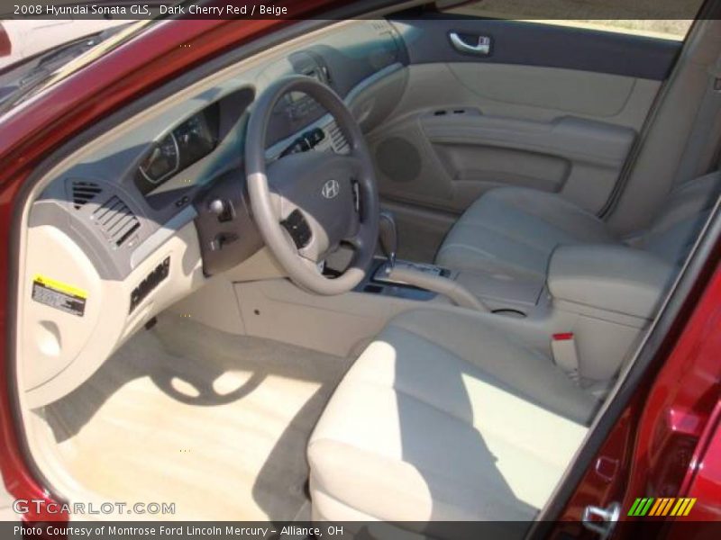 Dark Cherry Red / Beige 2008 Hyundai Sonata GLS