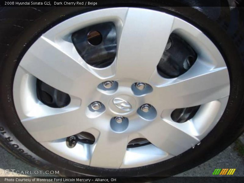 Dark Cherry Red / Beige 2008 Hyundai Sonata GLS