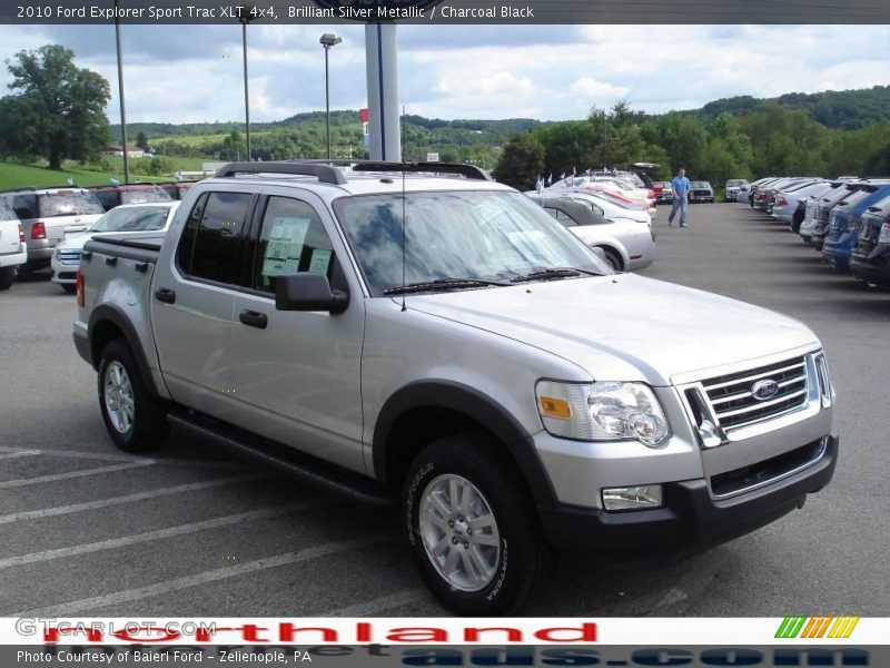 Brilliant Silver Metallic / Charcoal Black 2010 Ford Explorer Sport Trac XLT 4x4