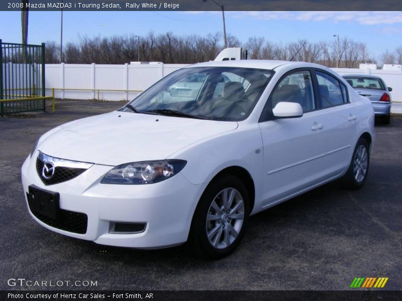 Rally White / Beige 2008 Mazda MAZDA3 i Touring Sedan