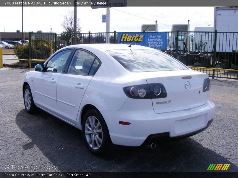Rally White / Beige 2008 Mazda MAZDA3 i Touring Sedan