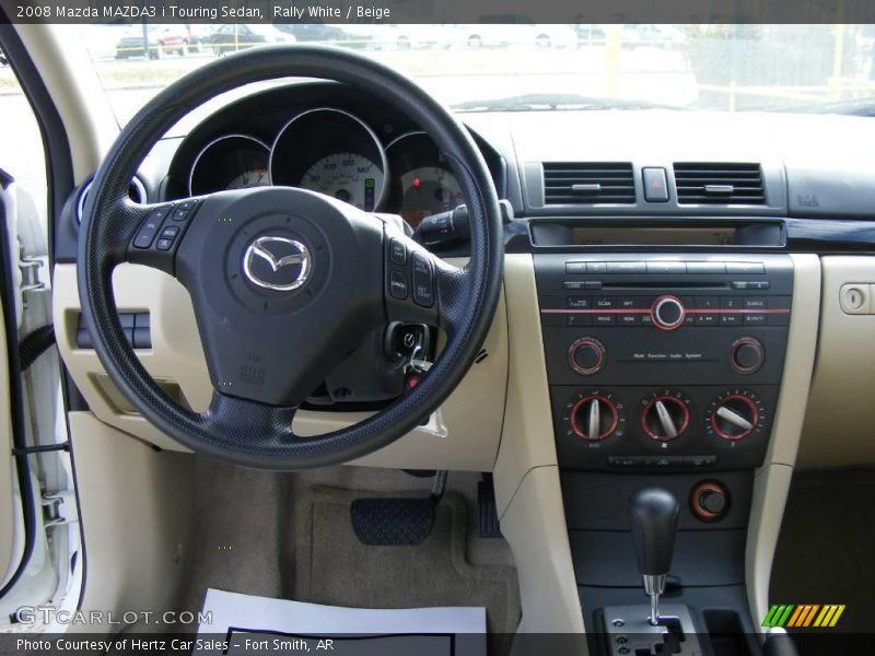 Rally White / Beige 2008 Mazda MAZDA3 i Touring Sedan