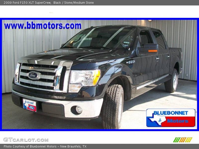 Black / Stone/Medium Stone 2009 Ford F150 XLT SuperCrew