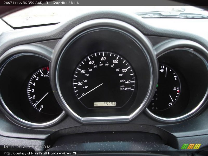 Flint Gray Mica / Black 2007 Lexus RX 350 AWD