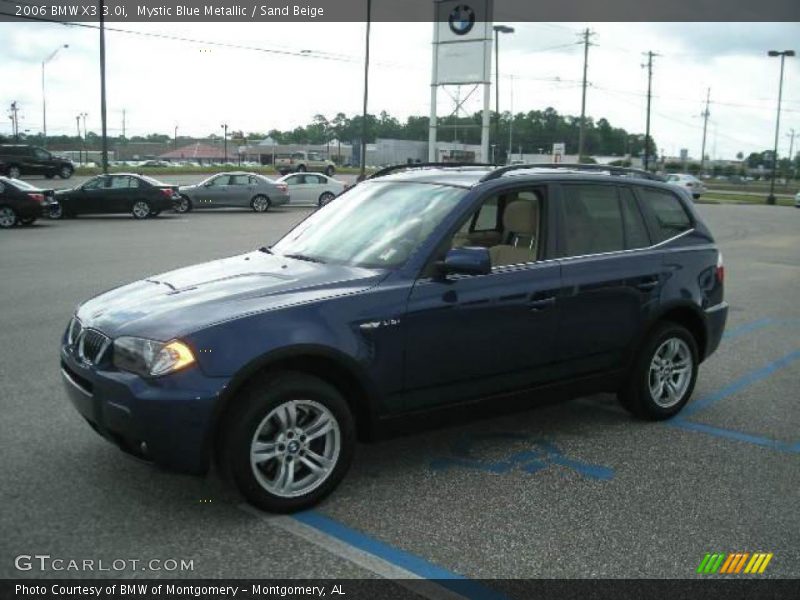 Mystic Blue Metallic / Sand Beige 2006 BMW X3 3.0i