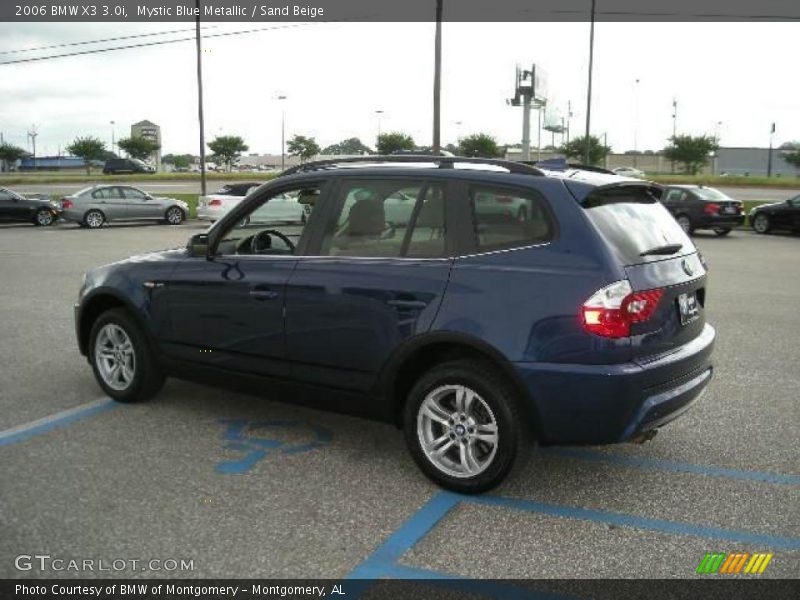 Mystic Blue Metallic / Sand Beige 2006 BMW X3 3.0i