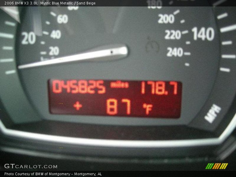 Mystic Blue Metallic / Sand Beige 2006 BMW X3 3.0i