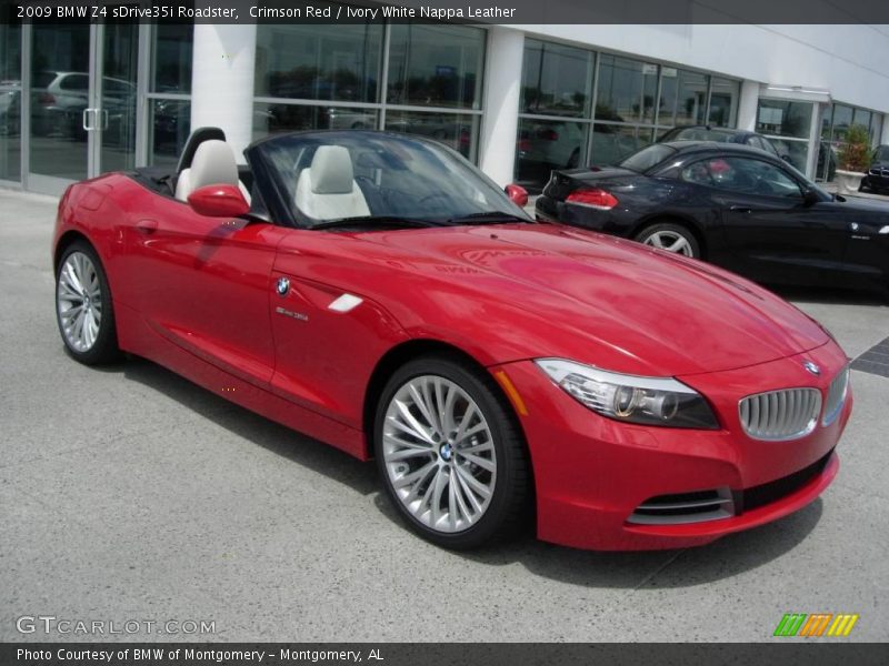 Crimson Red / Ivory White Nappa Leather 2009 BMW Z4 sDrive35i Roadster