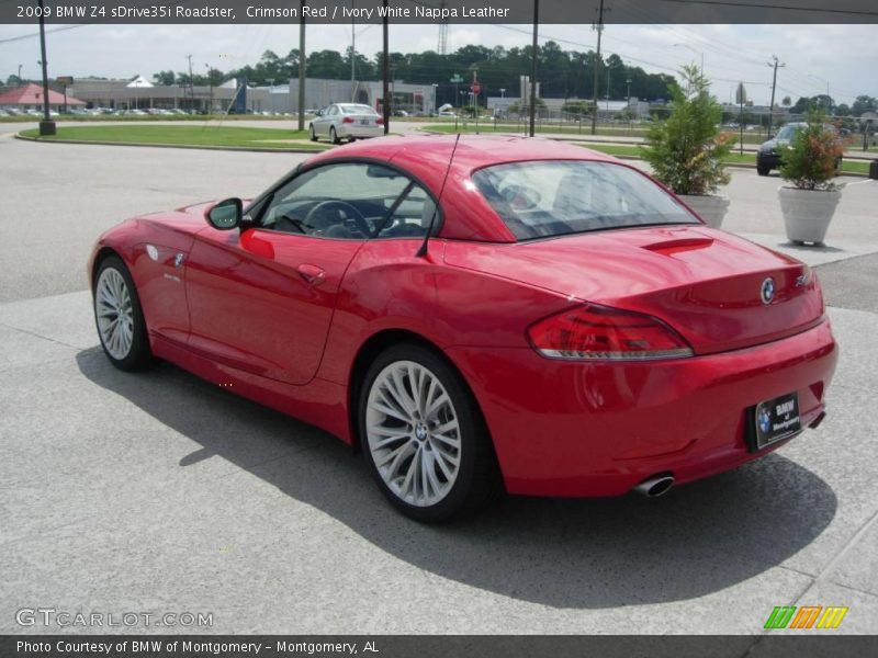 Crimson Red / Ivory White Nappa Leather 2009 BMW Z4 sDrive35i Roadster