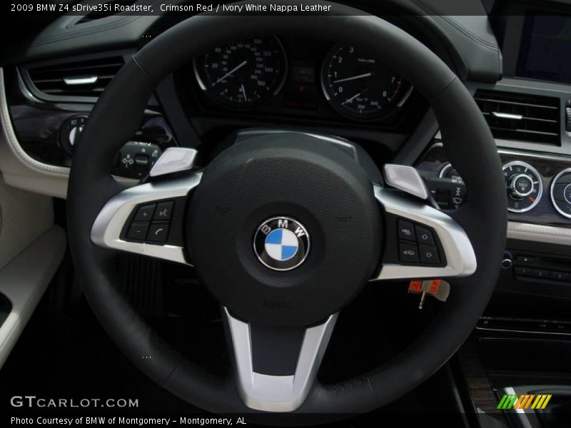 Crimson Red / Ivory White Nappa Leather 2009 BMW Z4 sDrive35i Roadster