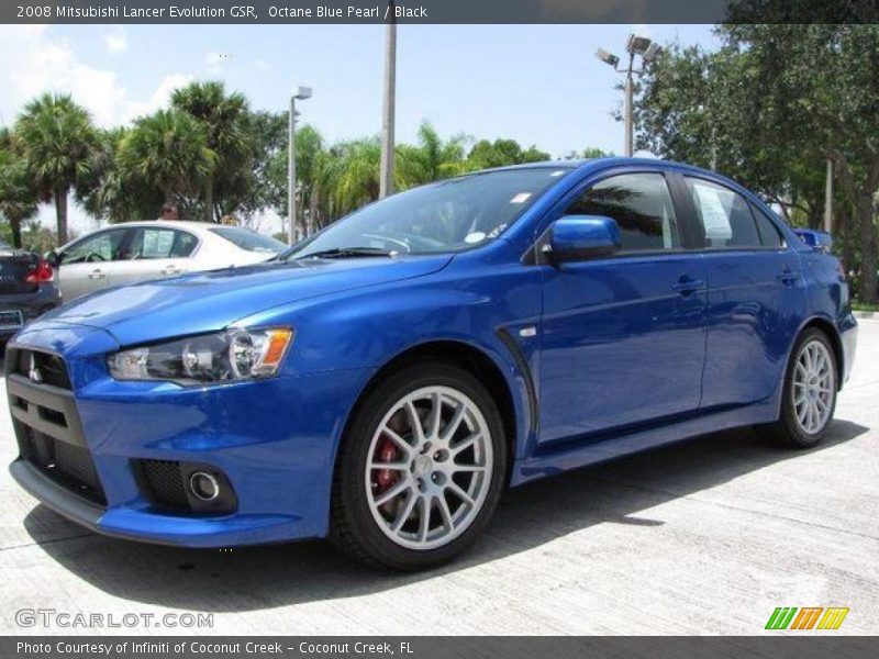 Octane Blue Pearl / Black 2008 Mitsubishi Lancer Evolution GSR