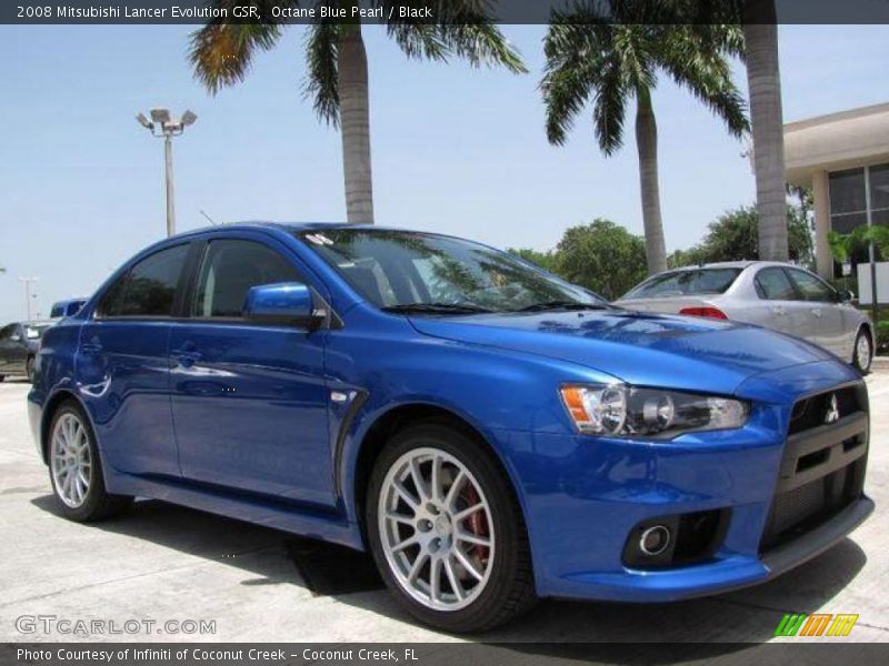Octane Blue Pearl / Black 2008 Mitsubishi Lancer Evolution GSR