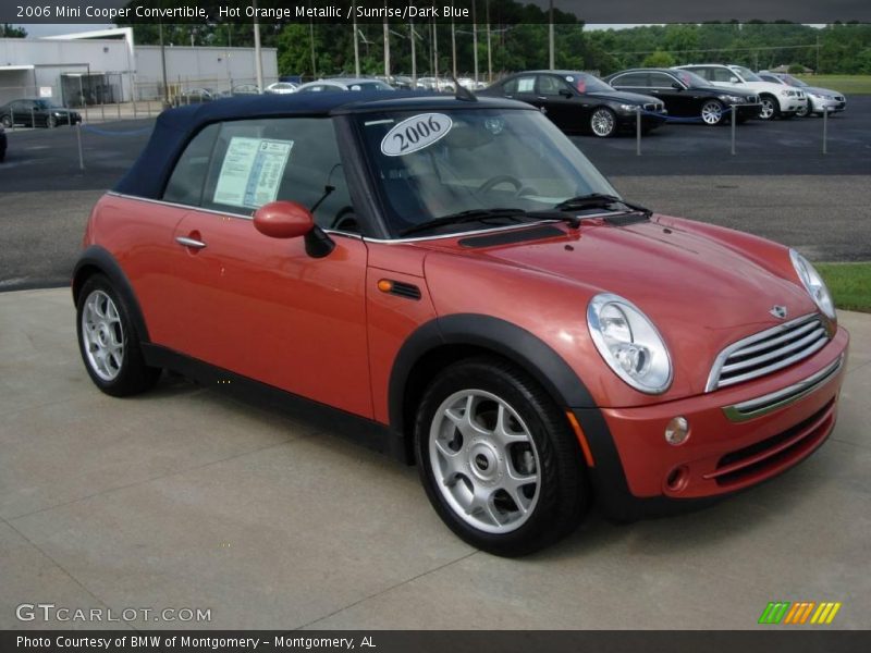 Hot Orange Metallic / Sunrise/Dark Blue 2006 Mini Cooper Convertible