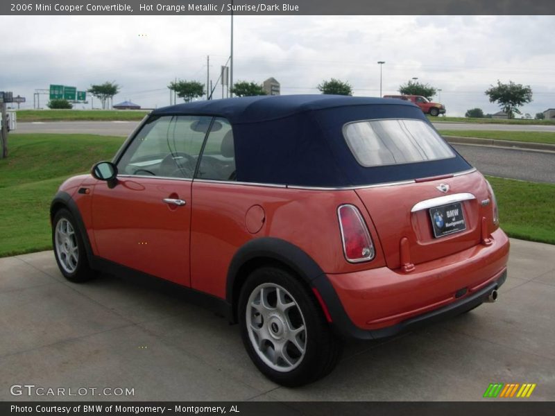 Hot Orange Metallic / Sunrise/Dark Blue 2006 Mini Cooper Convertible