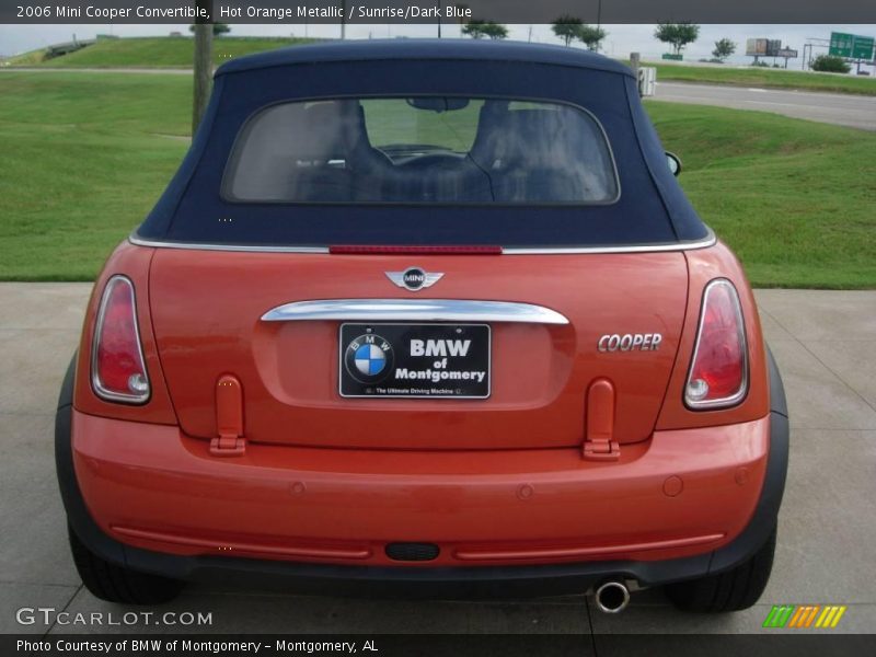 Hot Orange Metallic / Sunrise/Dark Blue 2006 Mini Cooper Convertible