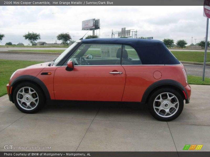 Hot Orange Metallic / Sunrise/Dark Blue 2006 Mini Cooper Convertible
