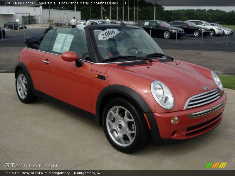 Hot Orange Metallic / Sunrise/Dark Blue 2006 Mini Cooper Convertible