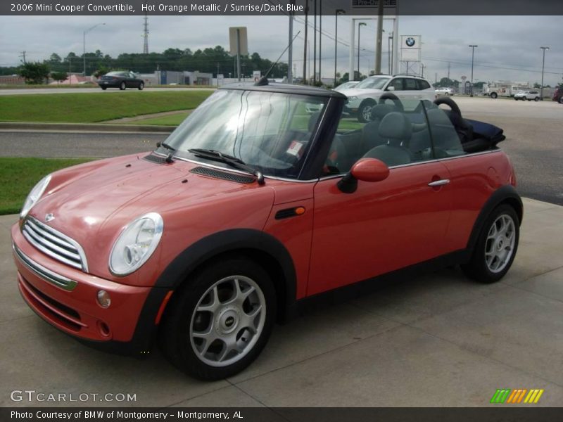 Hot Orange Metallic / Sunrise/Dark Blue 2006 Mini Cooper Convertible