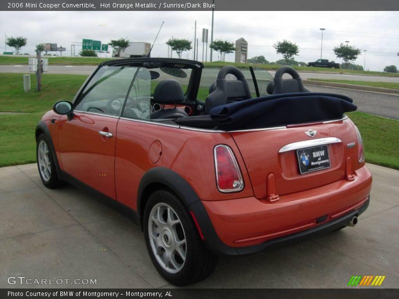 Hot Orange Metallic / Sunrise/Dark Blue 2006 Mini Cooper Convertible