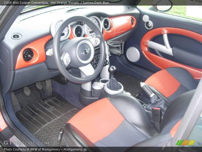 Hot Orange Metallic / Sunrise/Dark Blue 2006 Mini Cooper Convertible