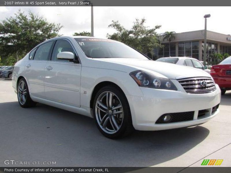 Ivory Pearl / Stone 2007 Infiniti M 45 Sport Sedan